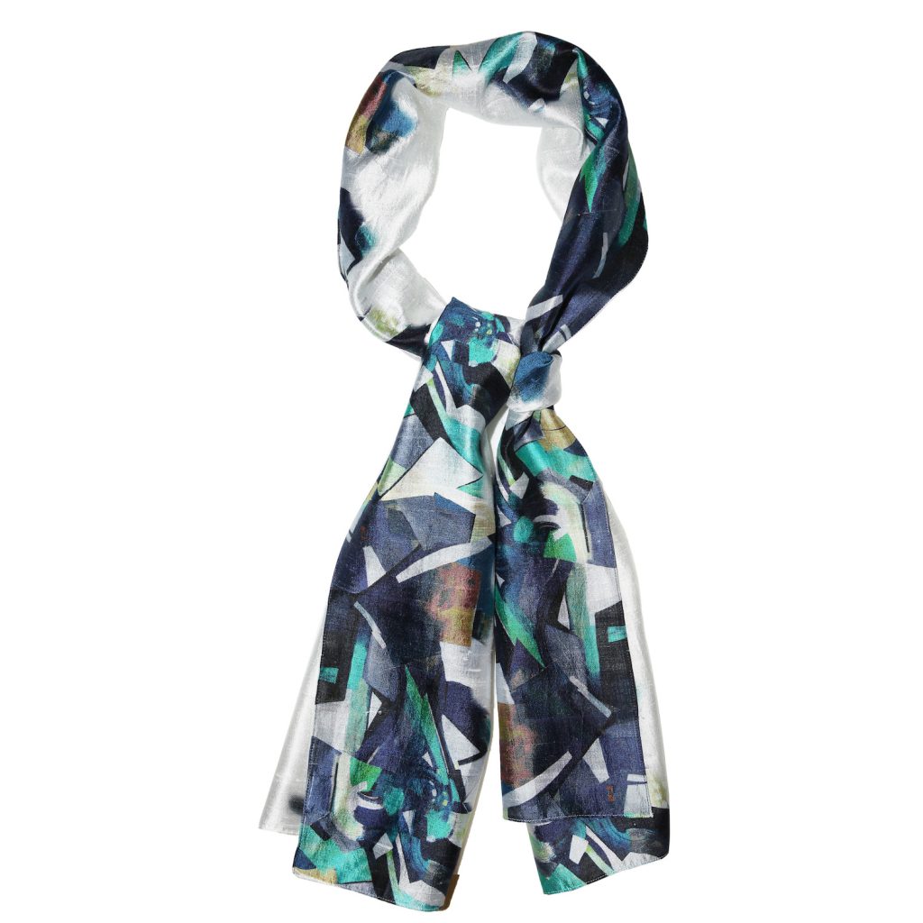 AQUA BLUE RAW SILK