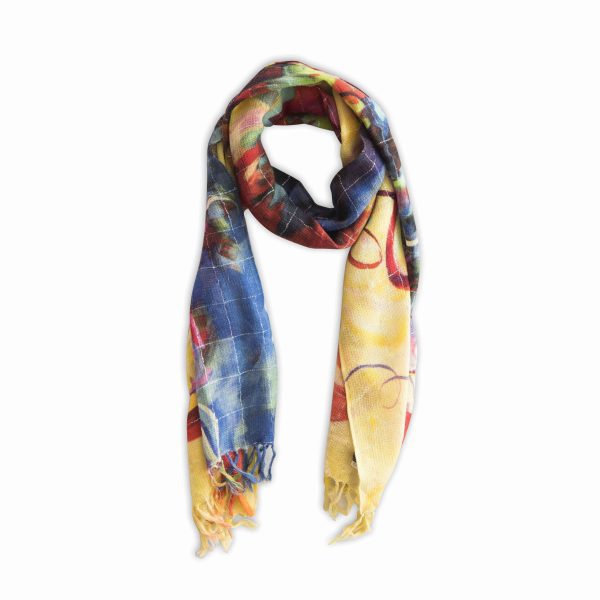 SAFFRON-WOOL LUREX SCARF