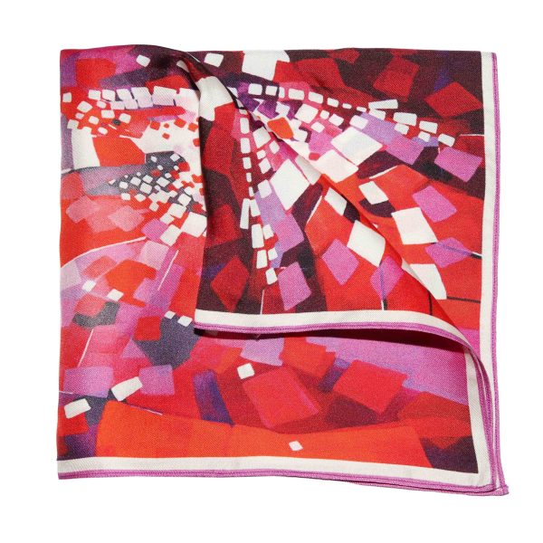 BERRY- TWILL SILK POCKET SQUARE