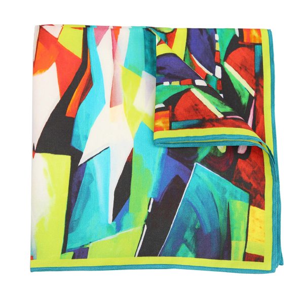 TEAL-TWILL SILK POCKET SQUARE