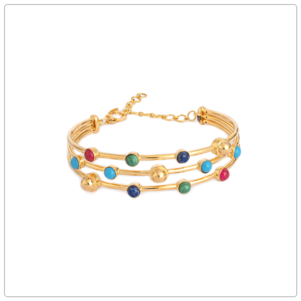 VIZVA BANGLE IN GEMSTONES-BAND OF COLOR IN 21KGOLD