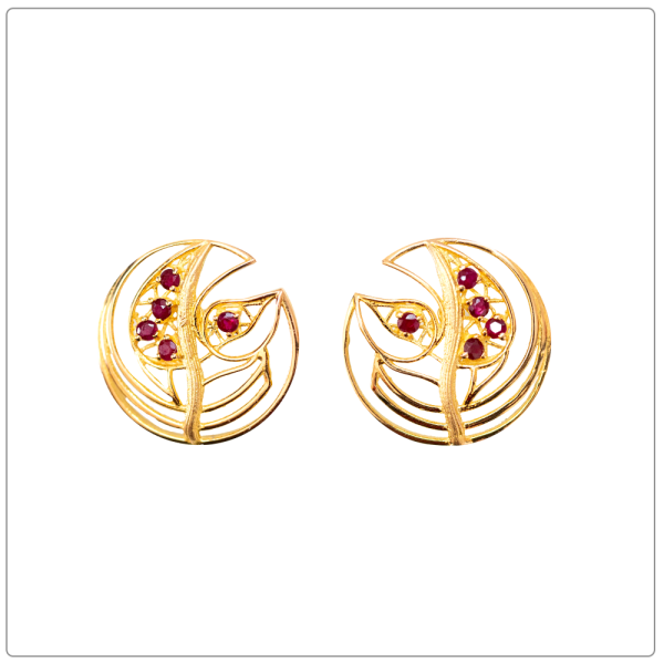 VIZVA ARTISAN RUBY EARRINGS IN 21K GOLD